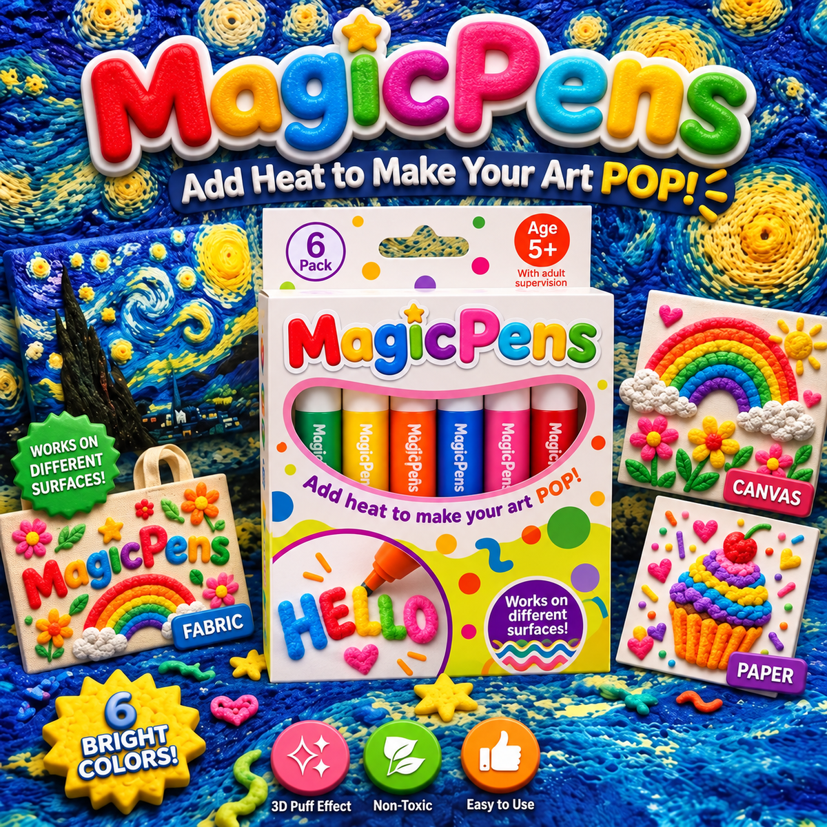 🎄🎁 Best Christmas Gift Ever! 🔮 Magic Pen – Draw 3D with One Stroke! ✨ DIY Bubble Magic Drawing Pens
