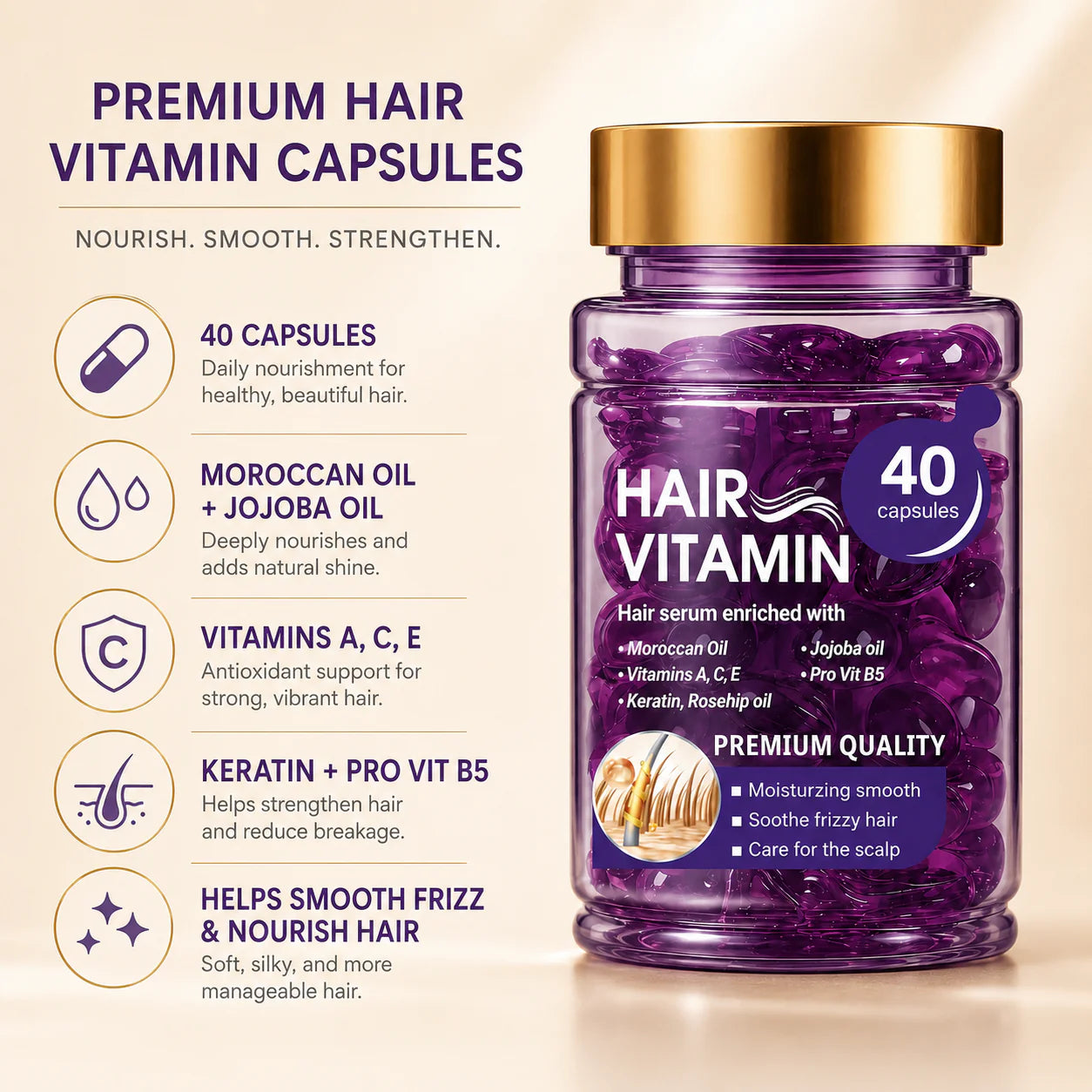 Hair vitamin capsule ingredients and benefits