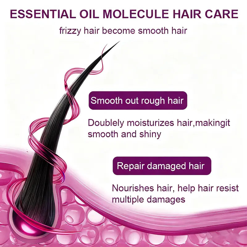 Illustration of serum coating a hair strand