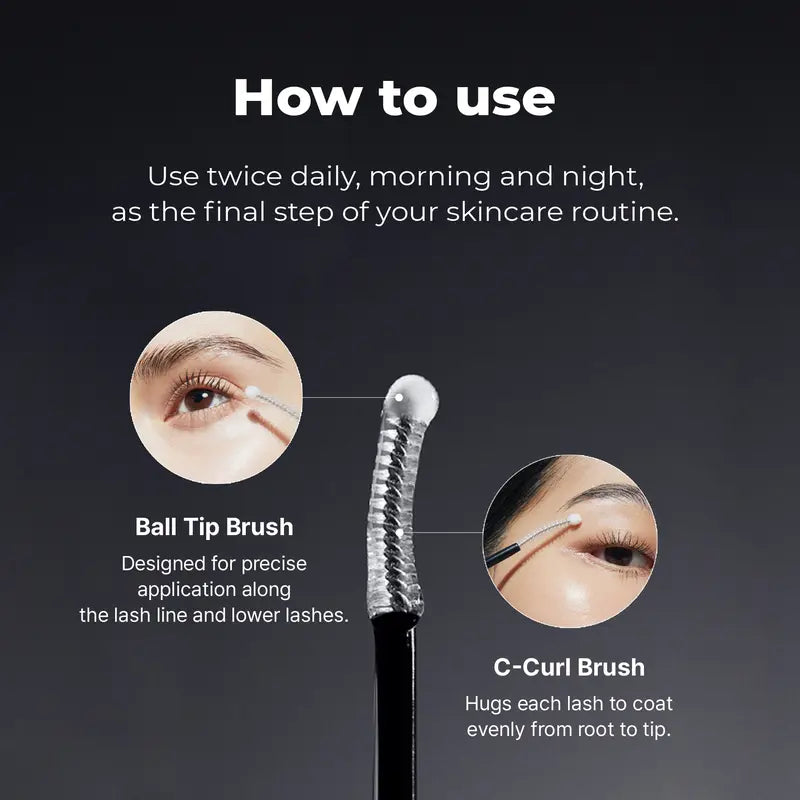 How to use the ball tip and curved lash serum brush