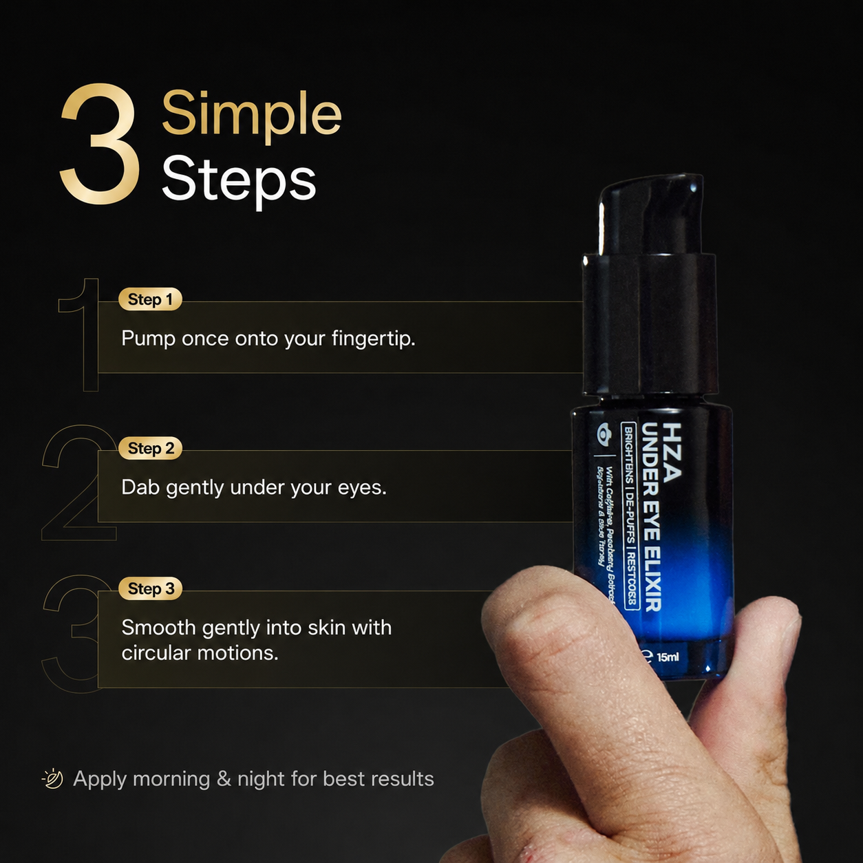 How to use HZA Revitalizing Eye Elixir