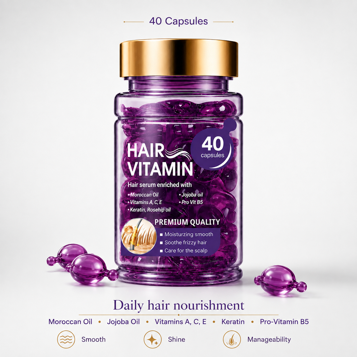 Hair Vitamin Capsules for Color-Treated & Permed Hair