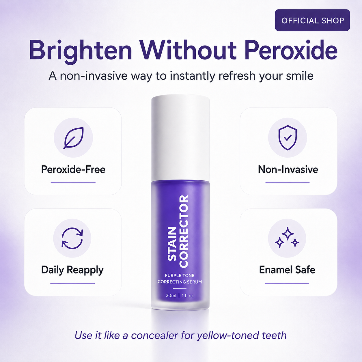STAIN CORRECTOR peroxide-free product features