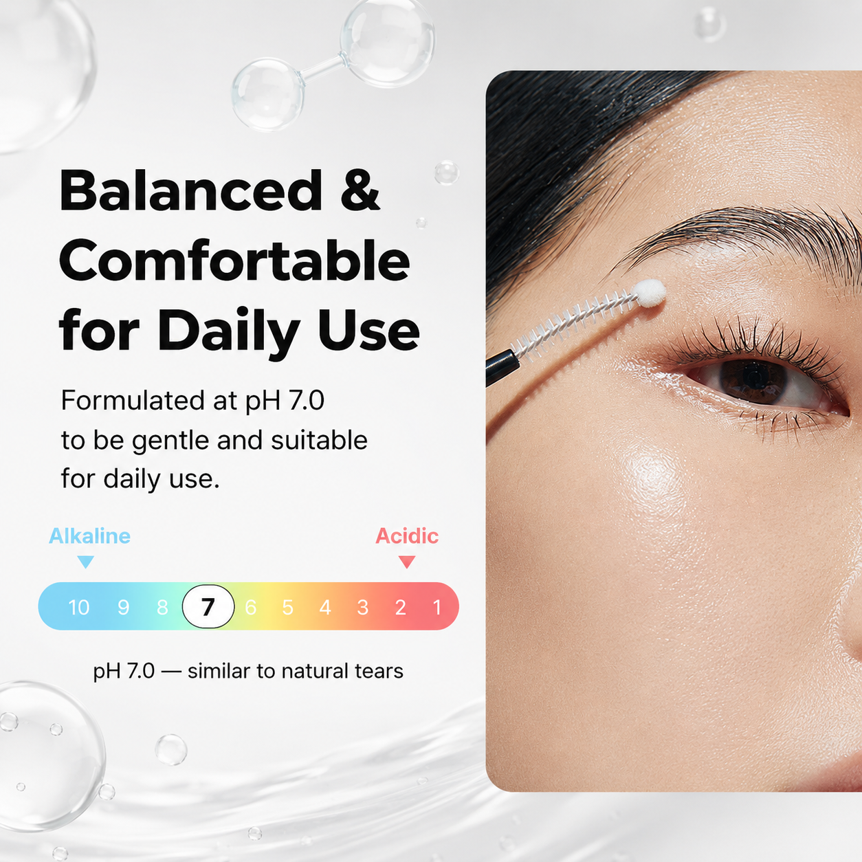 Balanced and comfortable daily lash serum use